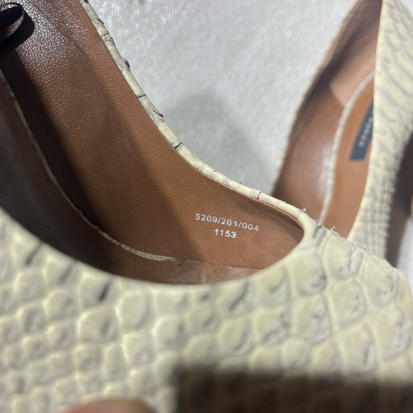 Zara Neutral Snakeskin Peep Toe Pump - Picture 7 of 9